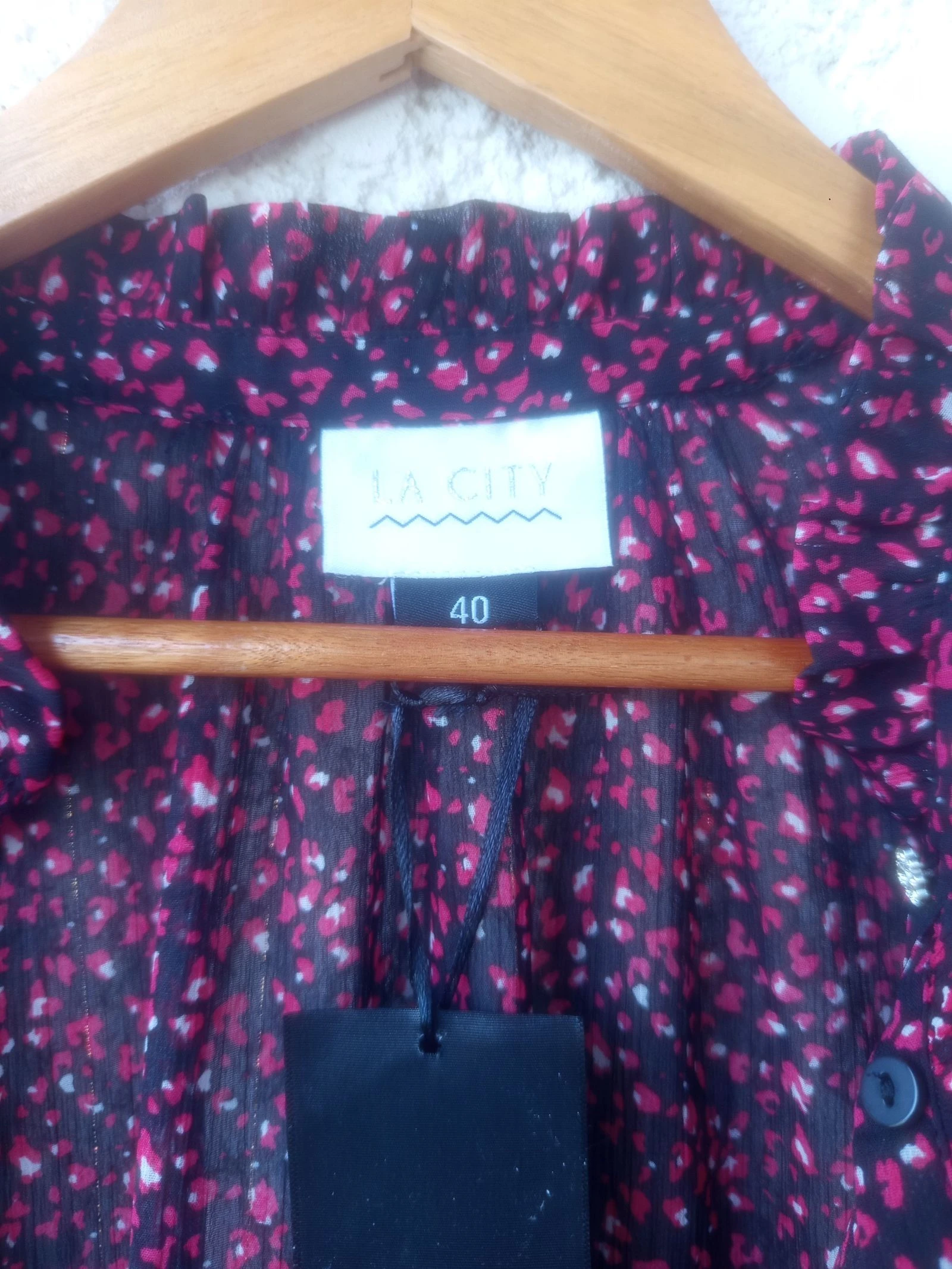 Chemise transparente rouge marque la City taille 40 – photo 5